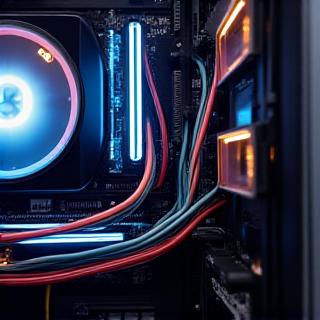 Dettaglio di un PC con cable management impeccabile